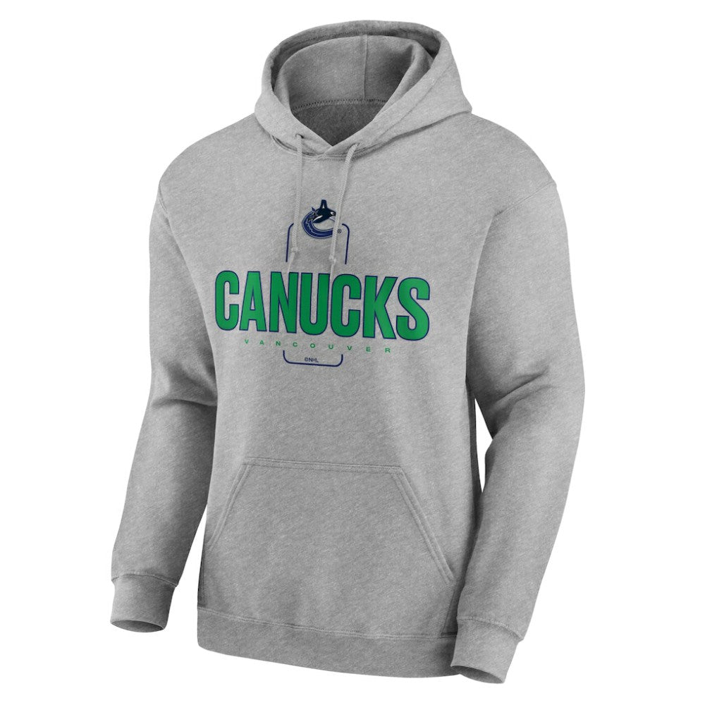 Vancouver Canucks - Personalized Name & Number Midfielder Pullover Hoodie Gray