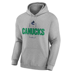 Vancouver Canucks - Personalized Name & Number Midfielder Pullover Hoodie Gray