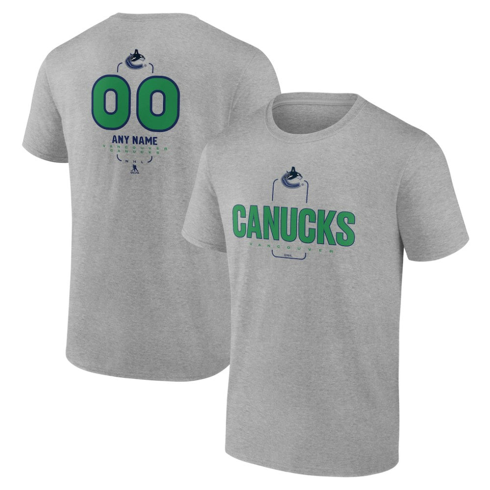 Vancouver Canucks - Personalized Name & Number Midfielder T-Shirt Gray