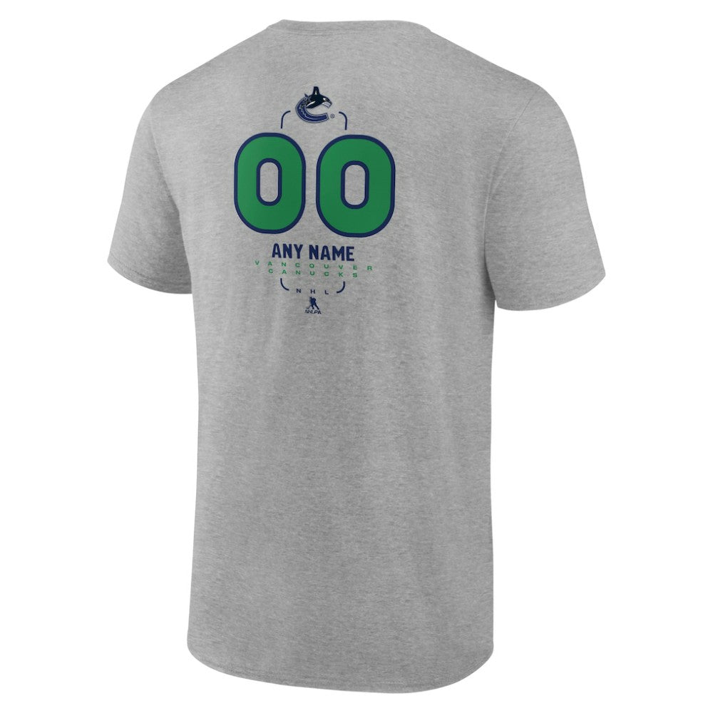 Vancouver Canucks - Personalized Name & Number Midfielder T-Shirt Gray