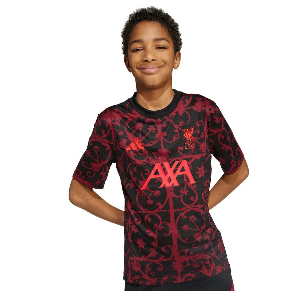 Adidas Liverpool Youth 2025/26 Pre-Match AEROREADY Top - Black