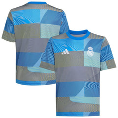 Adidas Real Madrid Youth 2025/26 Pre-Match AEROREADY Top - Blue