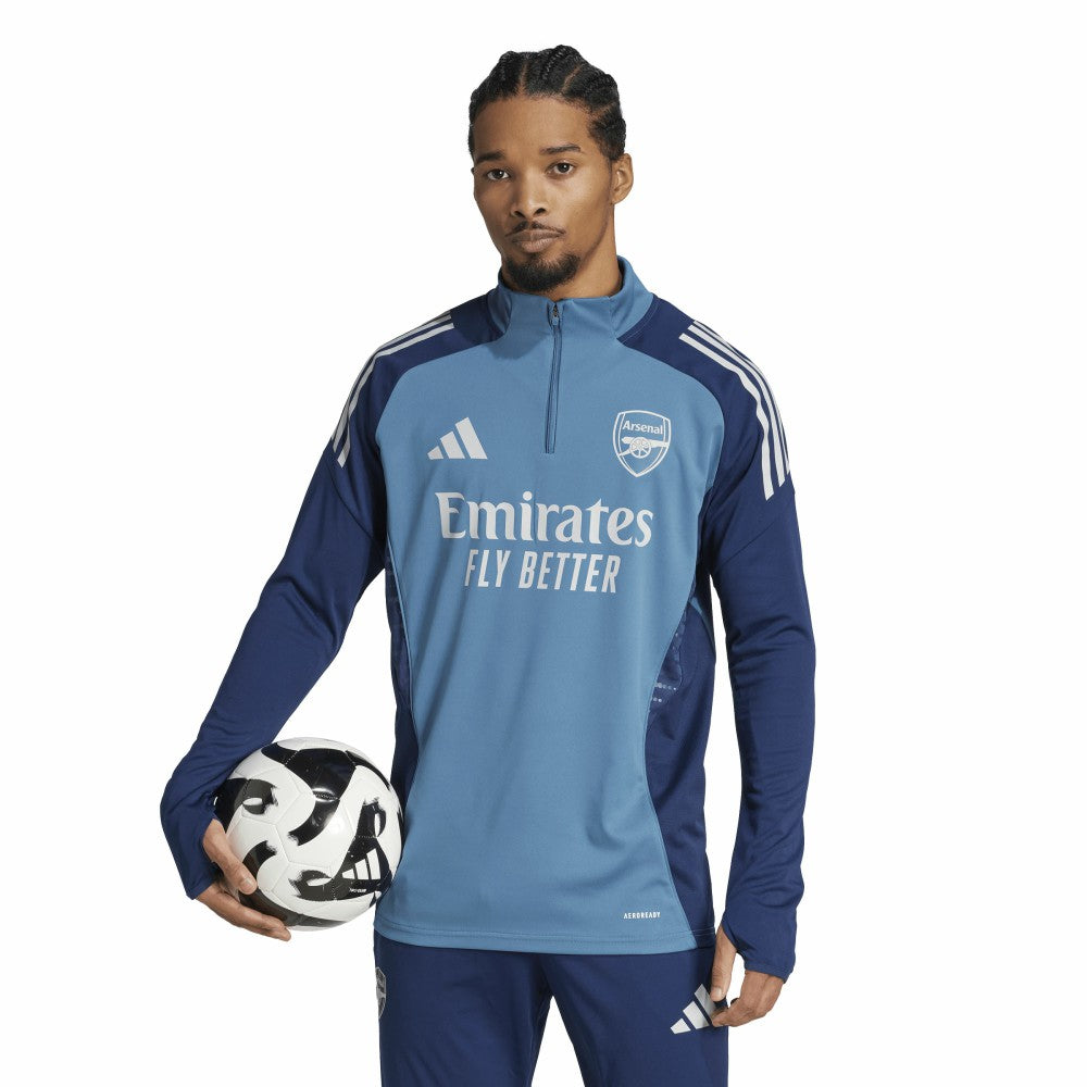 Adidas Arsenal 2025/26 AEROREADY Raglan Quarter-Zip Training Top - Light Blue