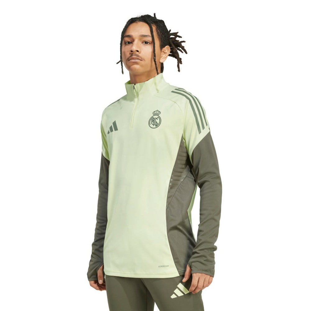 Adidas Real Madrid 2025/26 AEROREADY Raglan Quarter-Zip Training Pullover - Green