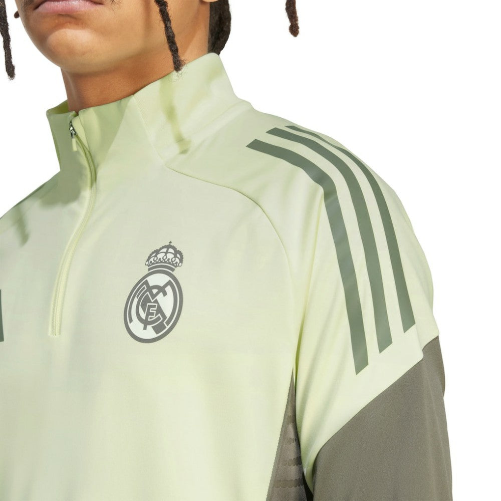 Adidas Real Madrid 2025/26 AEROREADY Raglan Quarter-Zip Training Pullover - Green