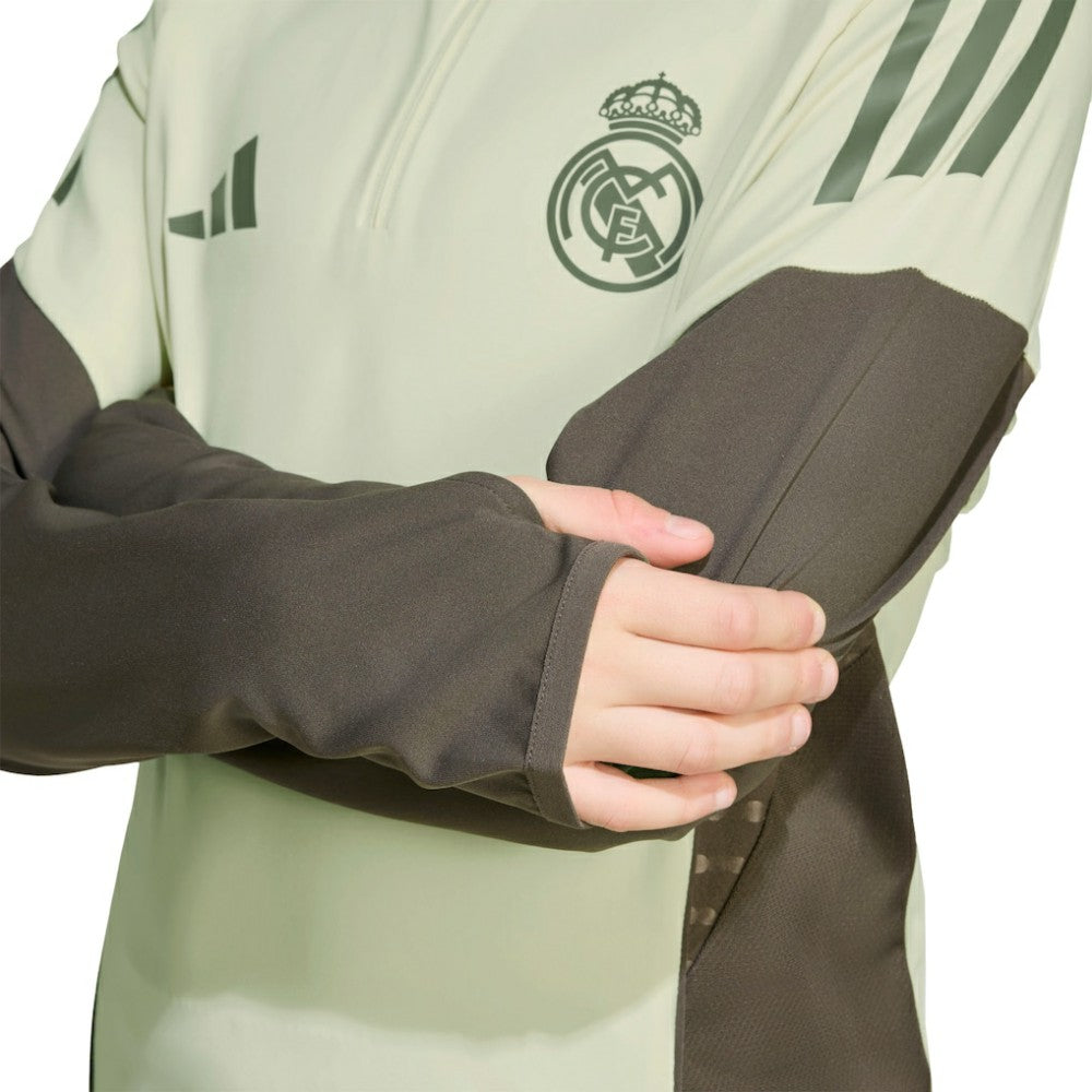 Adidas Real Madrid Youth 2025/26 Training AEROREADY Quarter-Zip Pullover - Green
