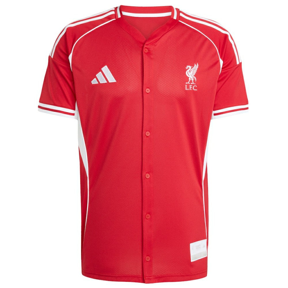 Adidas Liverpool Full-Button Baseball Jerseys - Red