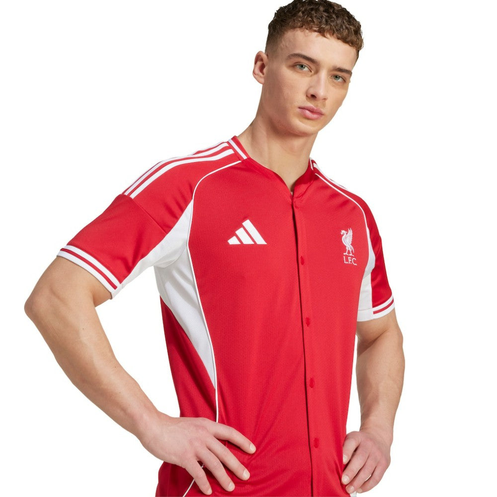 Adidas Liverpool Full-Button Baseball Jerseys - Red