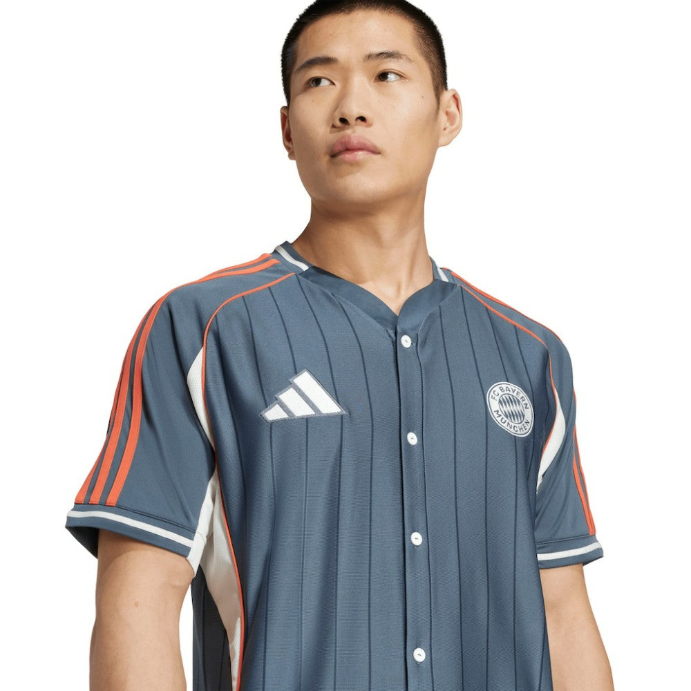 Adidas Bayern Munich US Pack Full-Button Baseball Jerseys - Gray