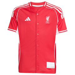 Adidas Liverpool Youth Full-Button Baseball Jerseys - Red