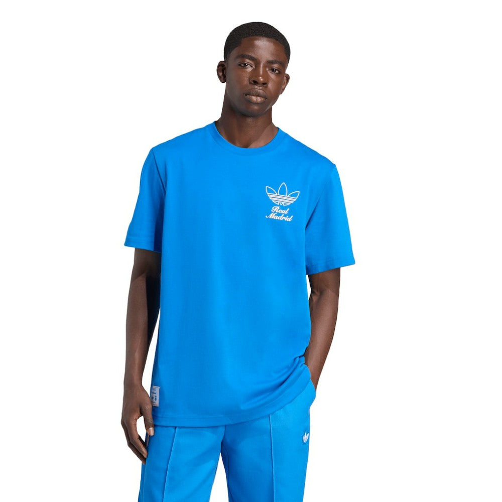 Adidas Real Madrid Terrace Icons Collection Graphic T-Shirts - Blue