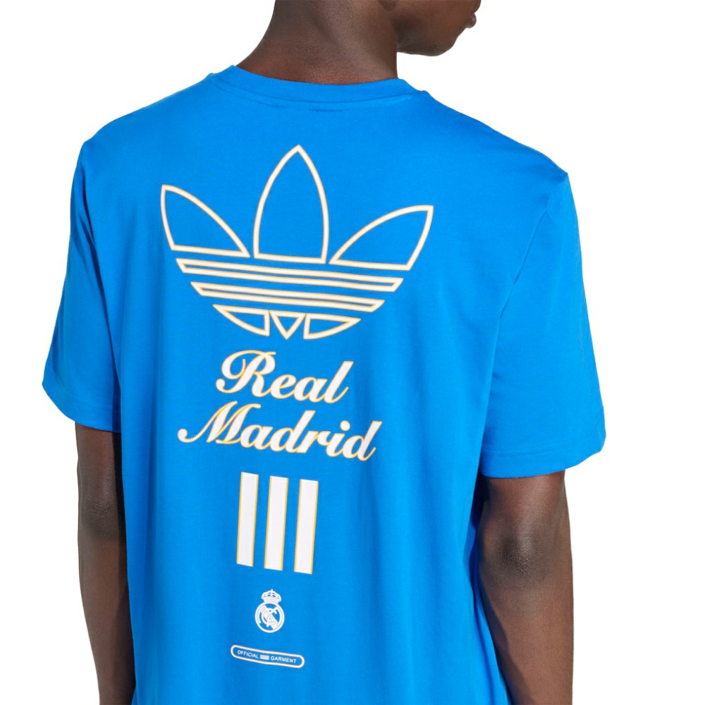Adidas Real Madrid Terrace Icons Collection Graphic T-Shirts - Blue