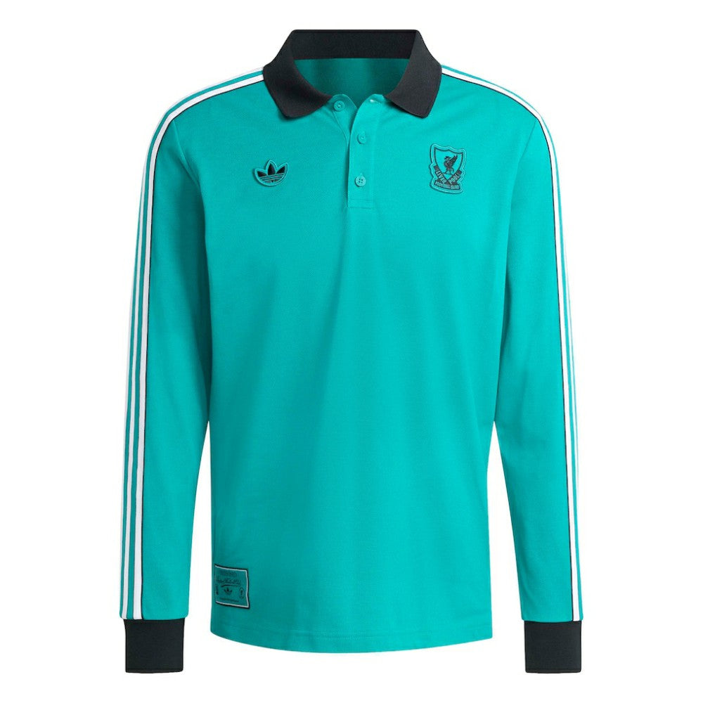 Adidas Liverpool Terrace Icons Long Sleeve Polo - Green