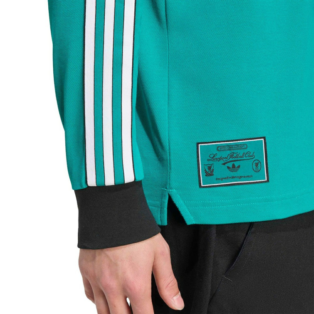 Adidas Liverpool Terrace Icons Long Sleeve Polo - Green
