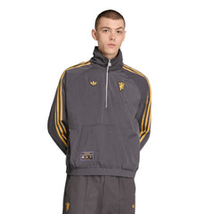 Adidas Manchester United Terrace Icons Half-Zip Jacket - Gray