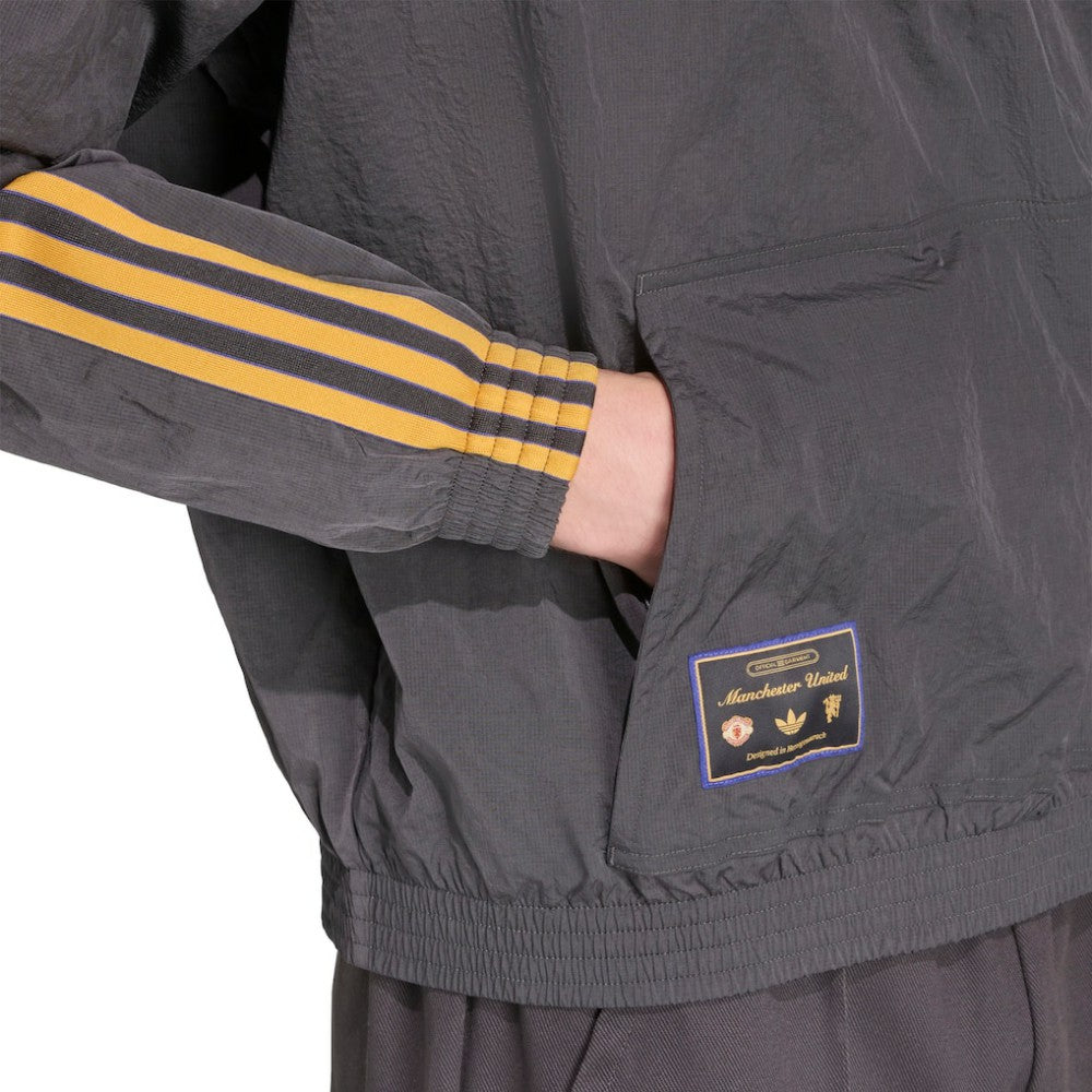 Adidas Manchester United Terrace Icons Half-Zip Jacket - Gray
