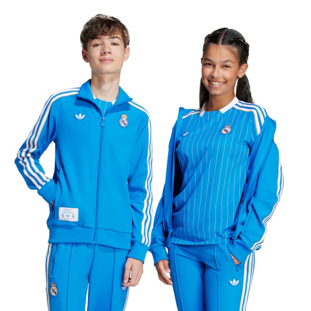 Adidas Real Madrid Youth Terrace Icons Full-Zip Track Jacket - Blue