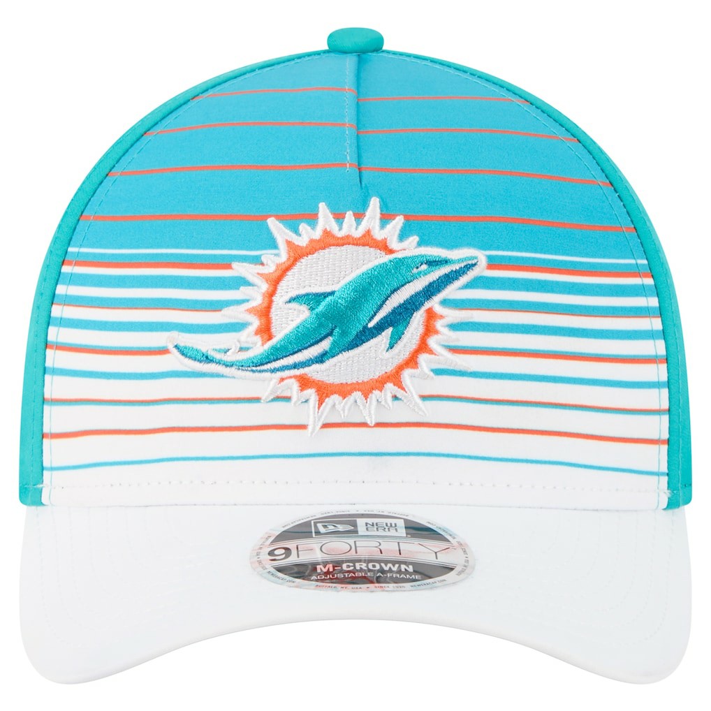 Miami Dolphins New Era Adventure Gradient 9FORTY M-Crown A-Frame Adjustable Hat White/Aqua - NFL