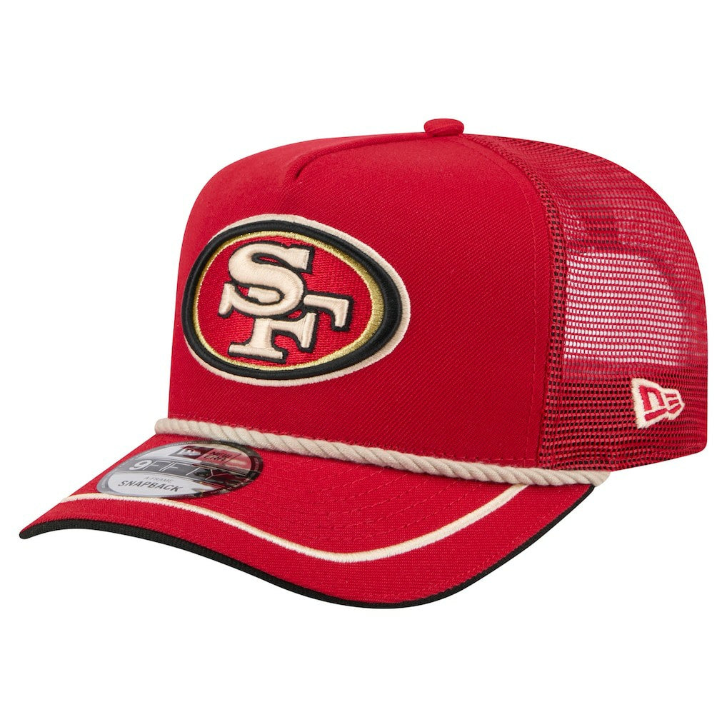 San Francisco 49ers New Era Vintage Team Rope A-Frame Trucker 9FIFTY Snapback Hat Scarlet - NFL