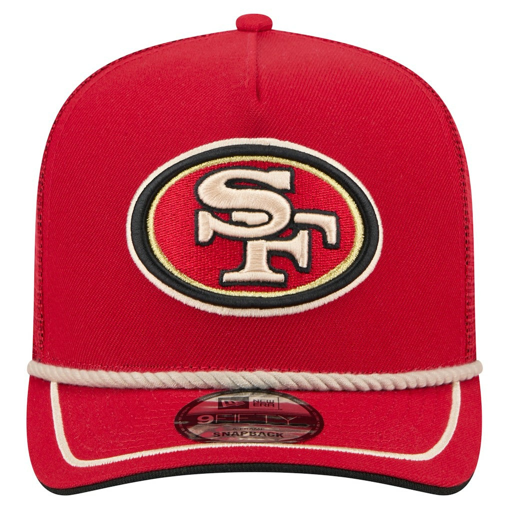 San Francisco 49ers New Era Vintage Team Rope A-Frame Trucker 9FIFTY Snapback Hat Scarlet - NFL