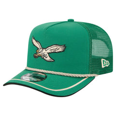 Philadelphia Eagles New Era Vintage Team Rope A-Frame Trucker 9FIFTY Snapback Hat Kelly Green - NFL