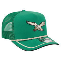 Philadelphia Eagles New Era Vintage Team Rope A-Frame Trucker 9FIFTY Snapback Hat Kelly Green - NFL