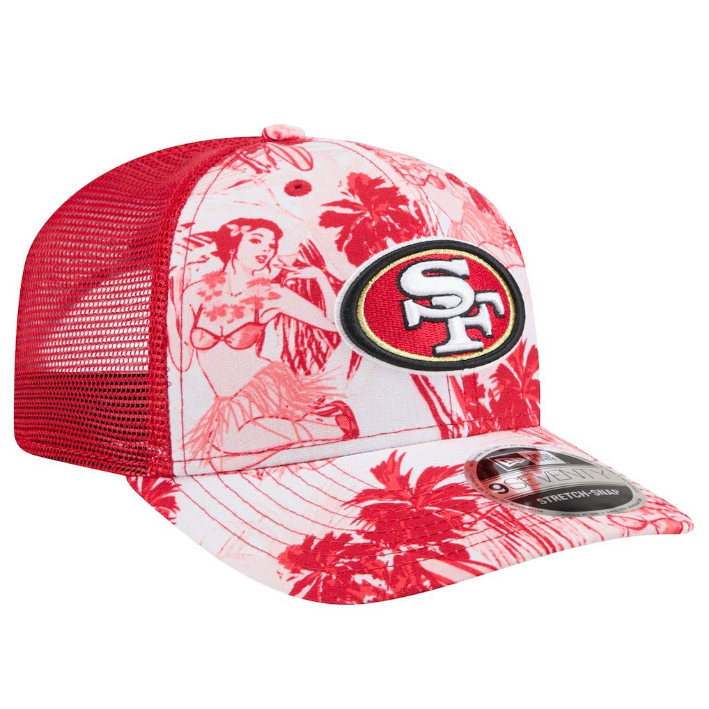 San Francisco 49ers New Era Hula 9SEVENTY Adjustable Trucker Hat Scarlet - NFL