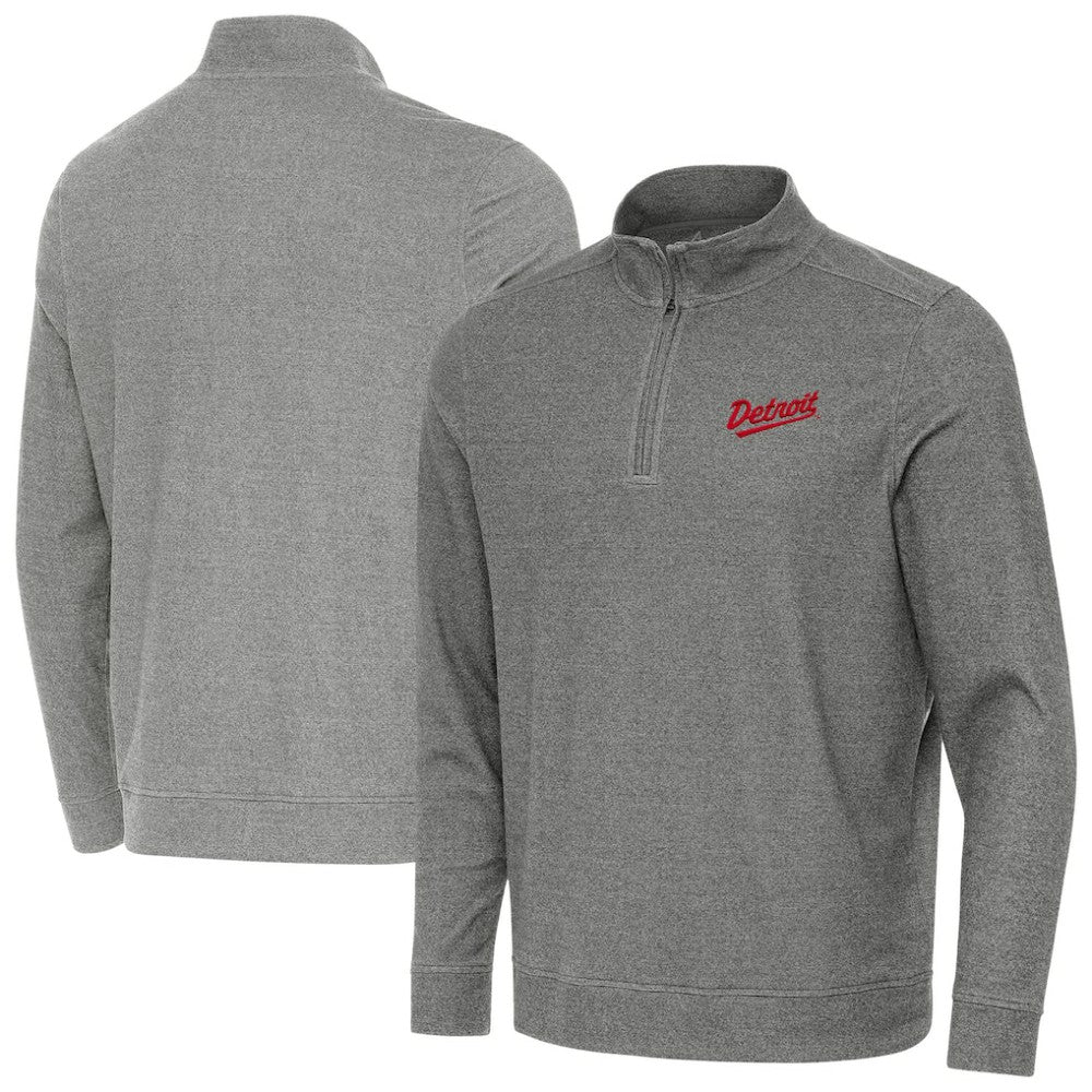 Detroit Red Wings - Antigua 2025 NHL Stadium Series Subtle Quarter-Zip Top Heather Black