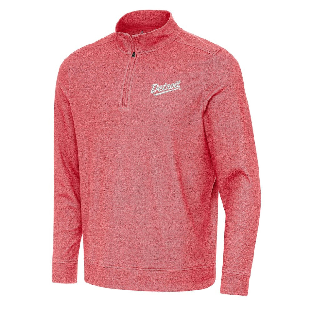 Detroit Red Wings - Antigua 2025 NHL Stadium Series Subtle Quarter-Zip Top Heather Red