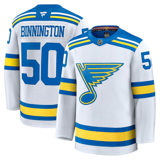 Jordan Binnington St. Louis Blues Fanatics Away Premium Player Jersey - White | NHL Jerseys