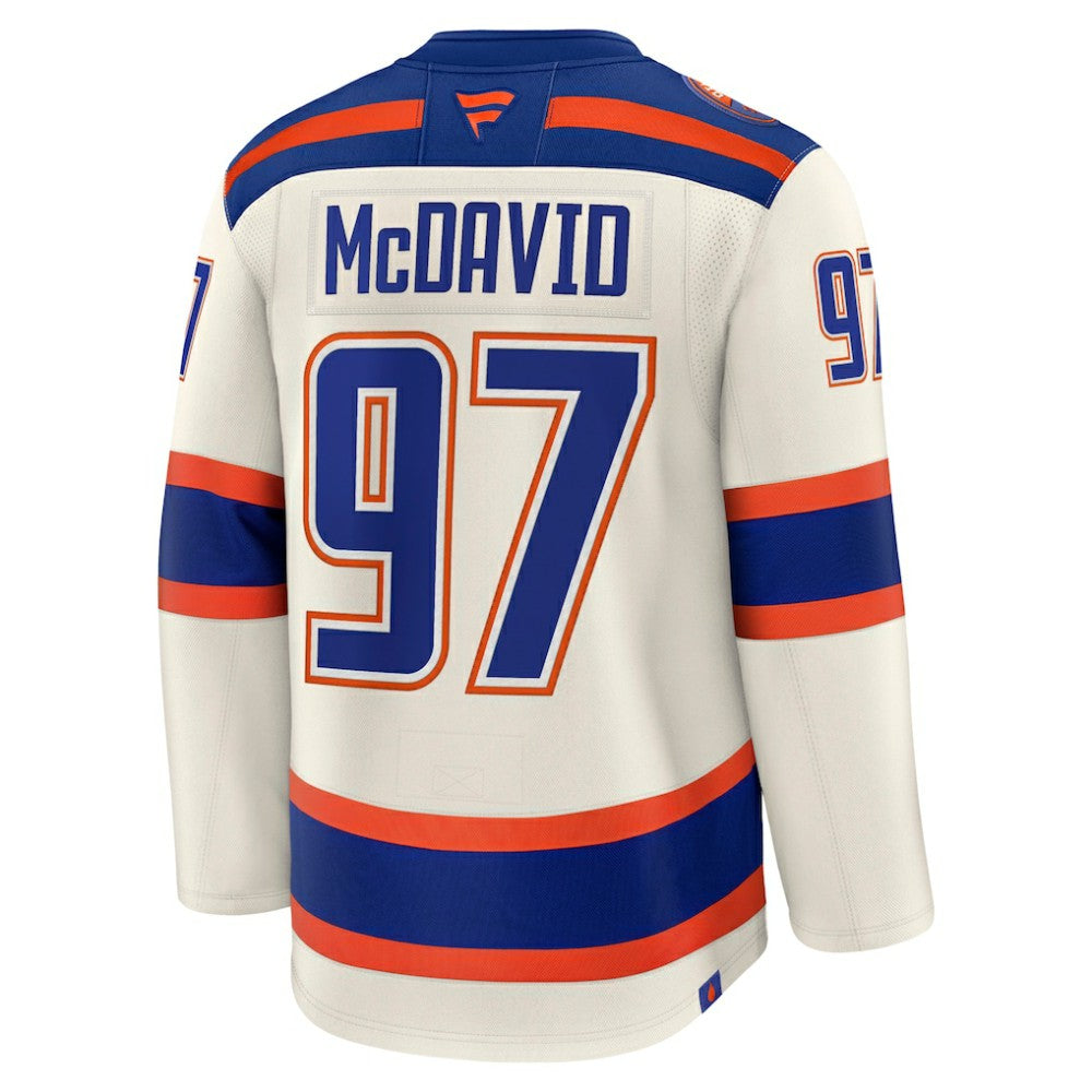 Connor McDavid Edmonton Oilers - Fanatics Alternate Premium Jersey Light Beige