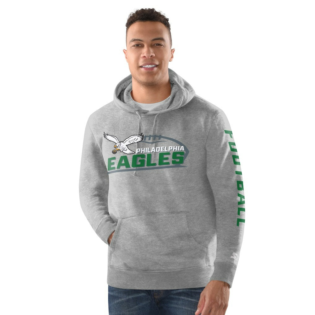 Philadelphia Eagles Starter Vintage Pullover Hoodie Heather Gray - NFL
