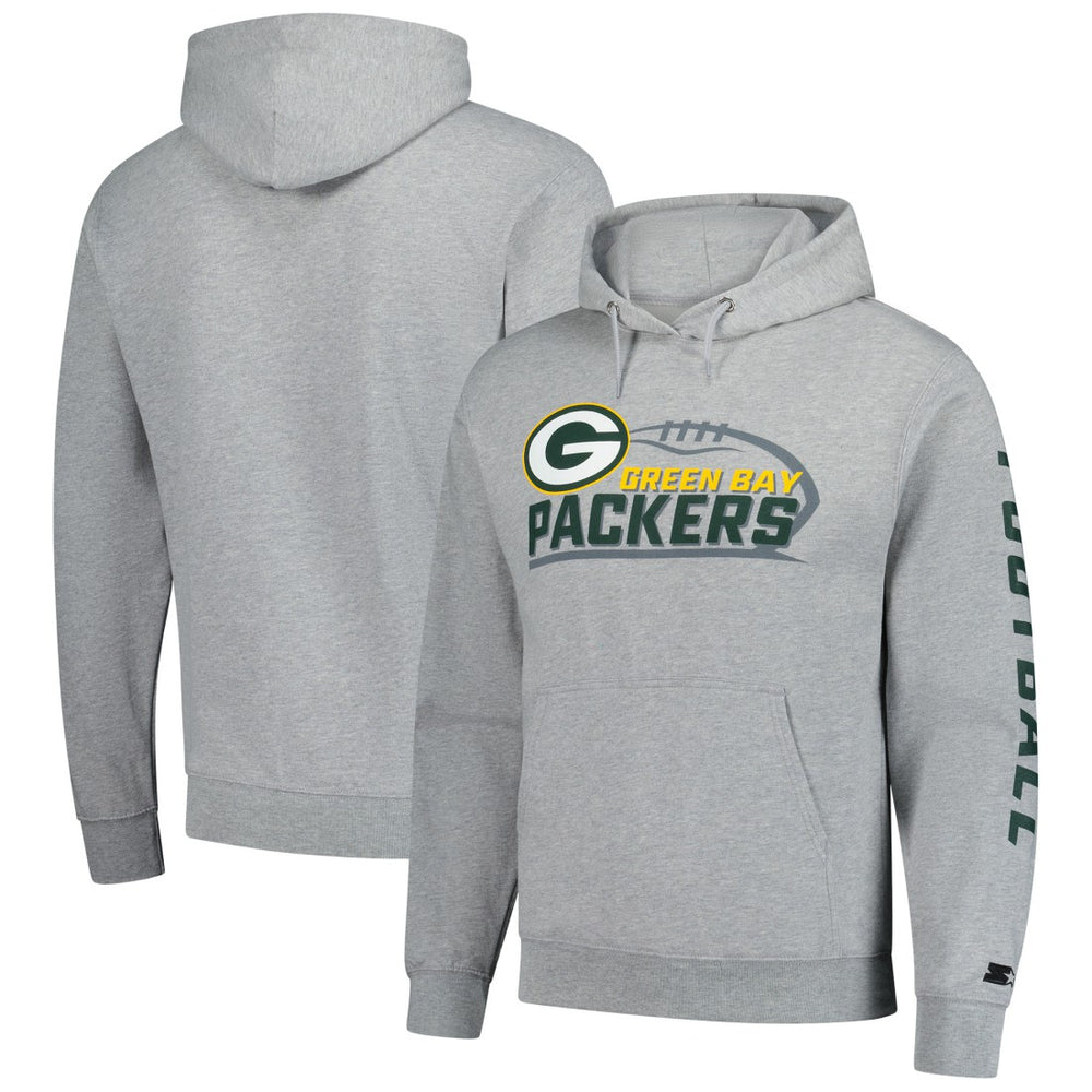 Green Bay Packers Starter Vintage Pullover Hoodie Heather Gray - NFL