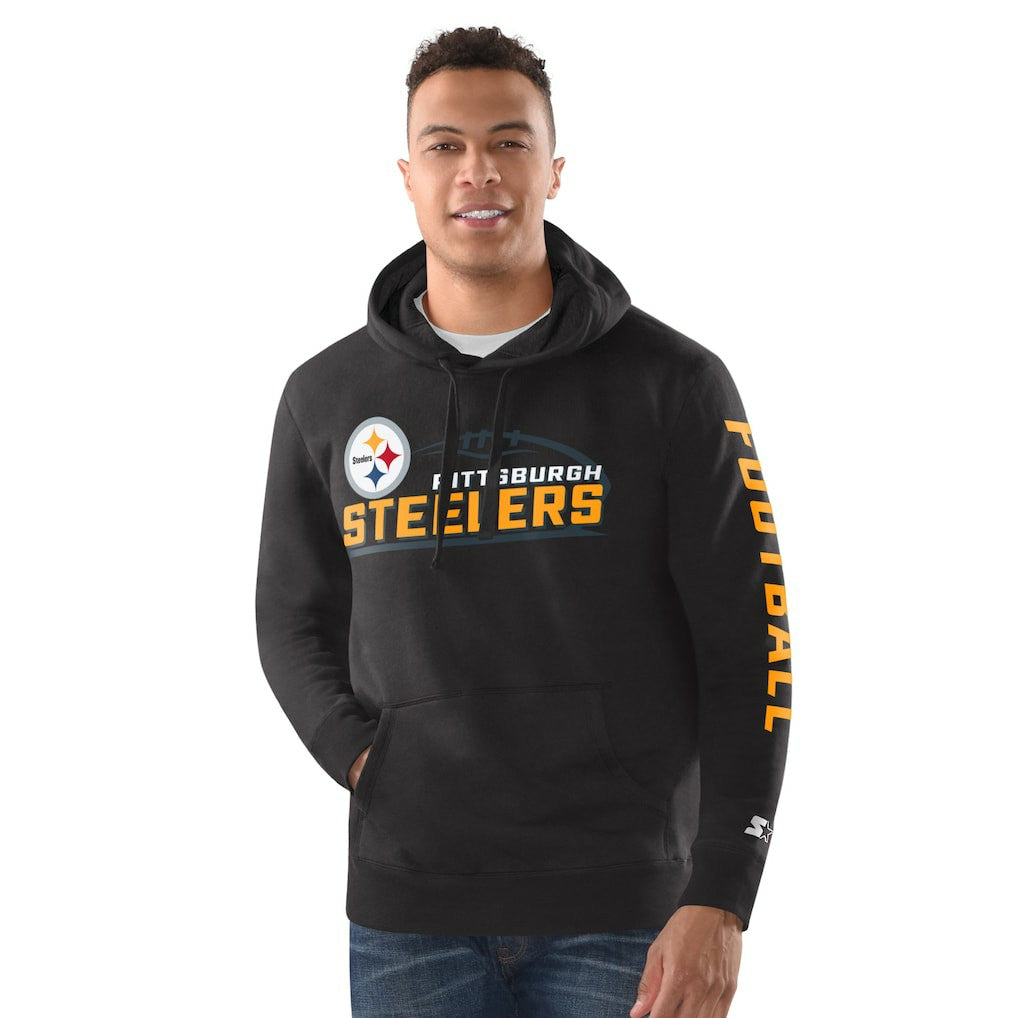 Pittsburgh Steelers Starter Vintage Pullover Hoodie Heather Gray - NFL