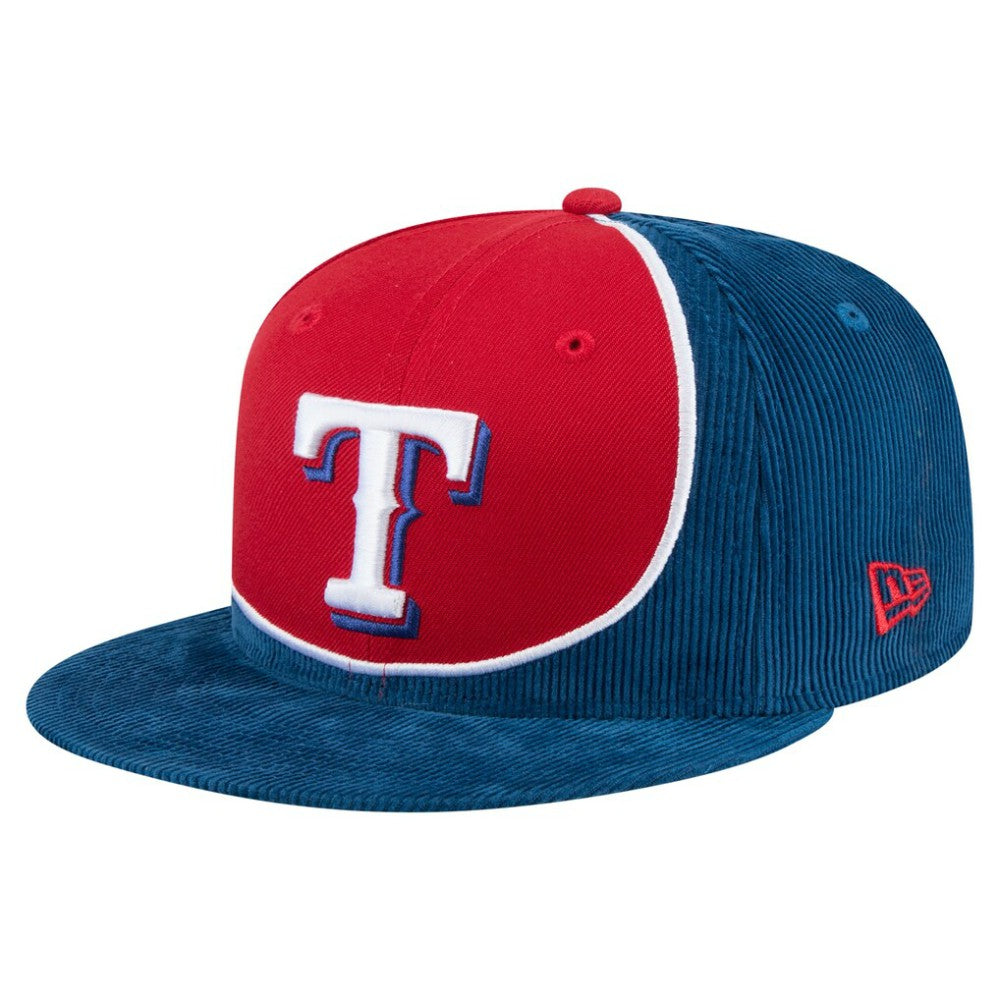 Texas Rangers New Era Retro Split Corduroy Snapback Hat On Sale