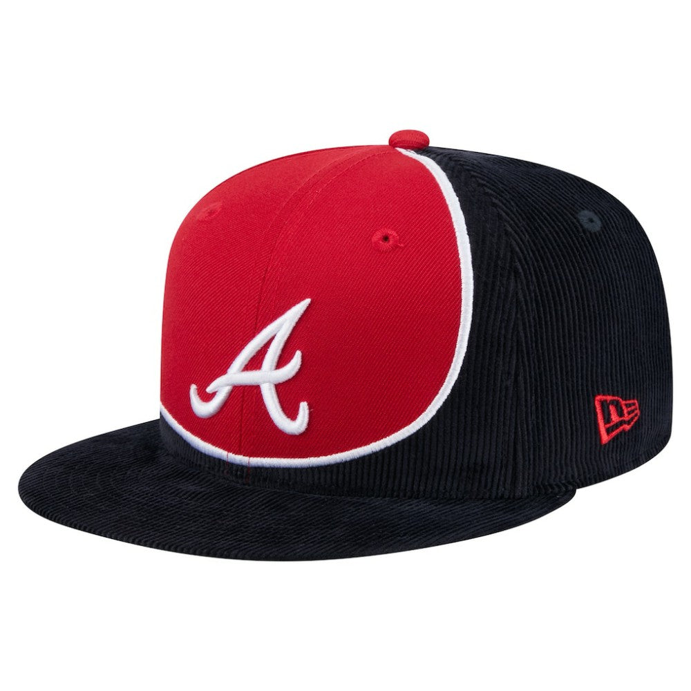 Atlanta Braves New Era Retro Split Corduroy Snapback Hat for sale