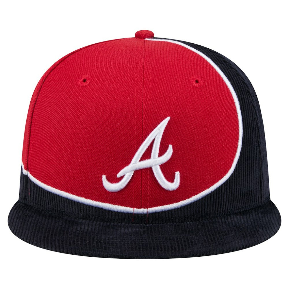 Atlanta Braves New Era Retro Split Corduroy Snapback Hat for sale
