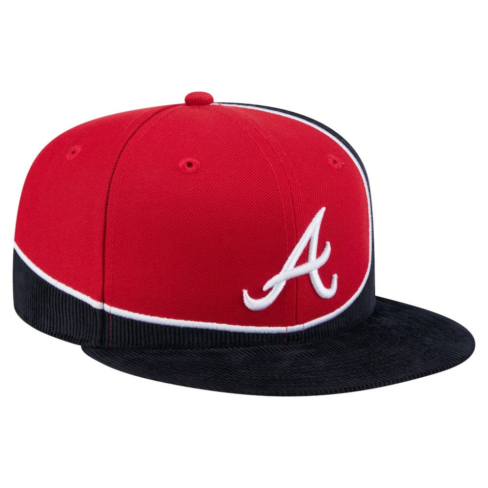Atlanta Braves New Era Retro Split Corduroy Snapback Hat for sale