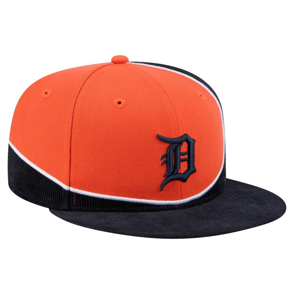 Detroit Tigers New Era Retro Split Corduroy Snapback Hat for sale