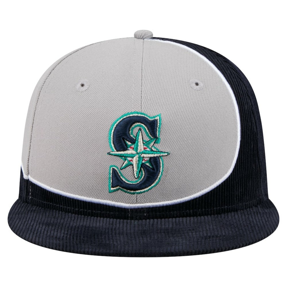 Seattle Mariners New Era Retro Split Corduroy Snapback Hat Clearance