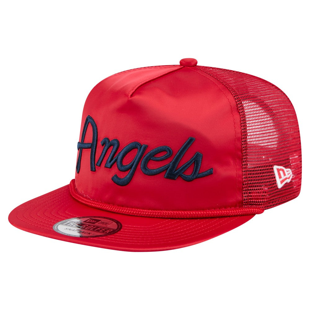 Los Angeles Angels New Era Retro Satin Script Golfer Adjustable Hat for sale