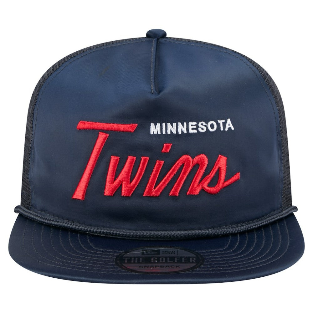 Minnesota Twins New Era Retro Satin Script Golfer Adjustable Hat for sale