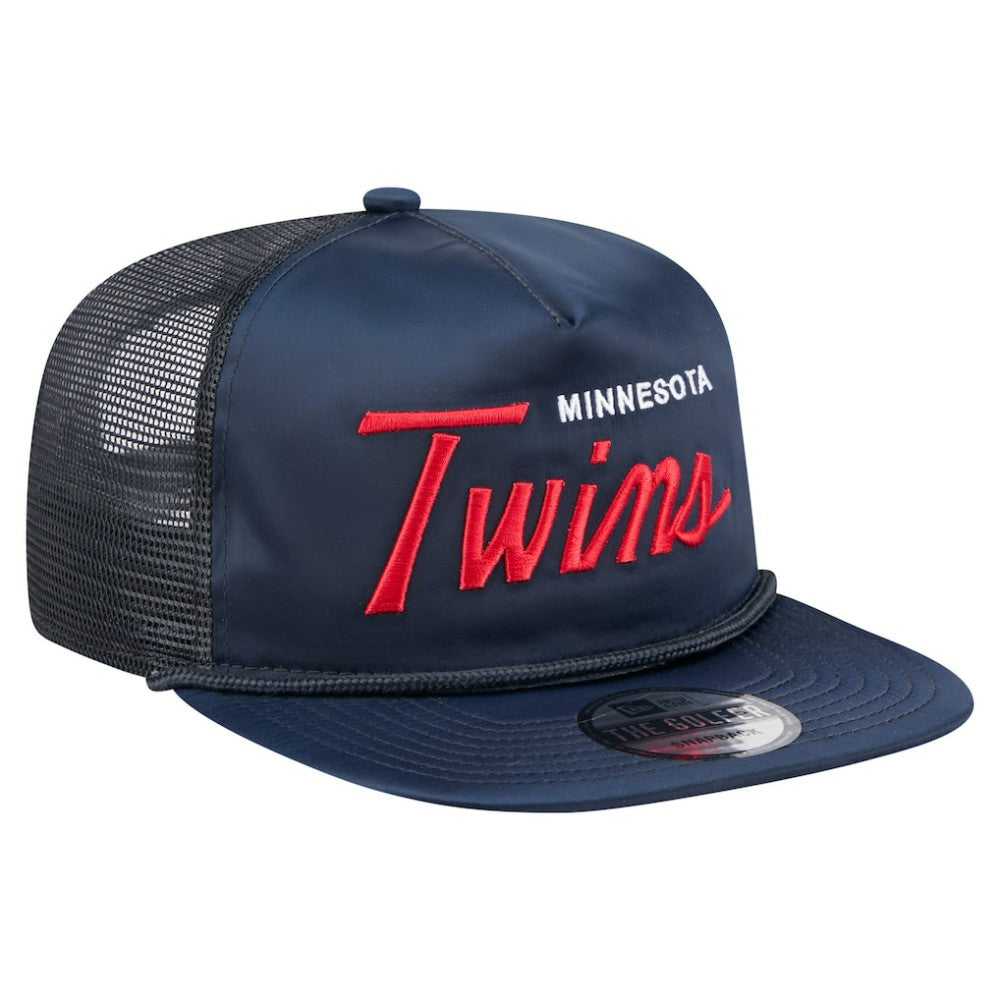 Minnesota Twins New Era Retro Satin Script Golfer Adjustable Hat for sale