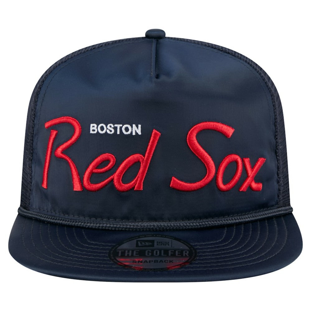 Boston Red Sox New Era Retro Satin Script Golfer Adjustable Hat discount