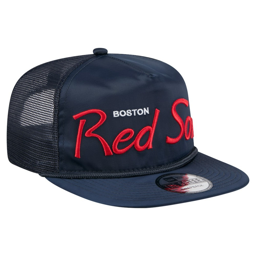 Boston Red Sox New Era Retro Satin Script Golfer Adjustable Hat discount