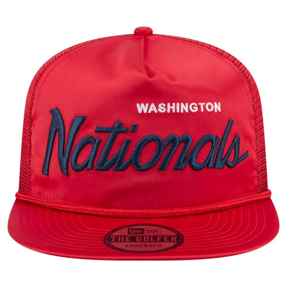 Washington Nationals New Era Retro Satin Script Golfer Adjustable Hat Online