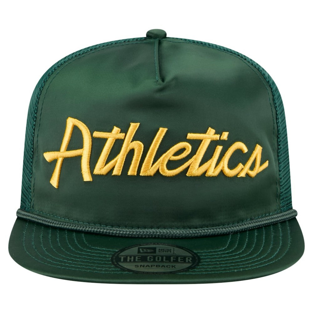 Athletics New Era Retro Satin Script Golfer Adjustable Hat Near Me