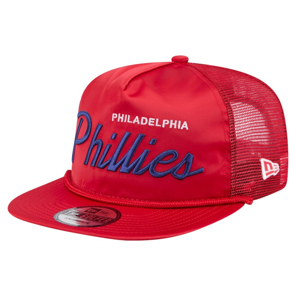 Philadelphia Phillies New Era Retro Satin Script Golfer Adjustable Hat Online