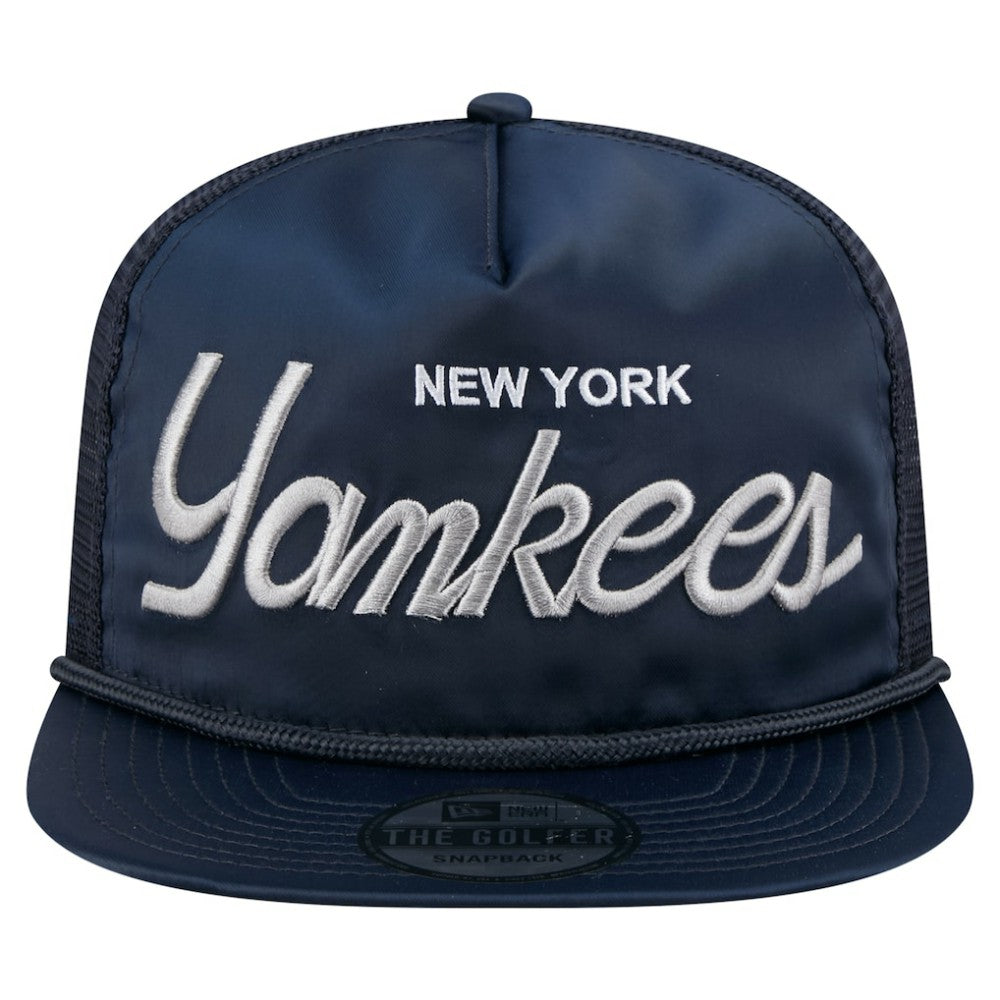 New York Yankees New Era Retro Satin Script Golfer Adjustable Hat Lifestyle