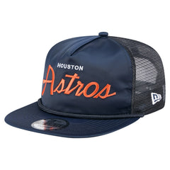 Houston Astros New Era Retro Satin Script Golfer Adjustable Hat On Sale